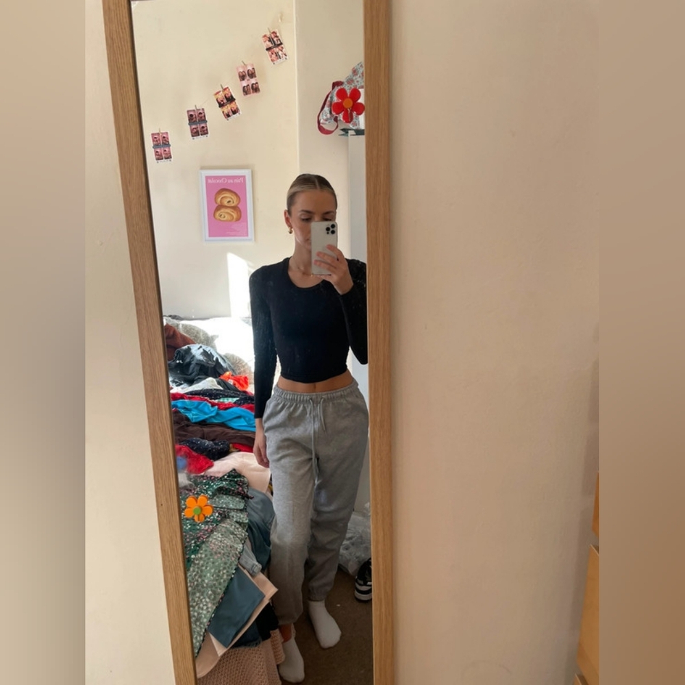 Boohoo Grey cuffed drawstring joggers